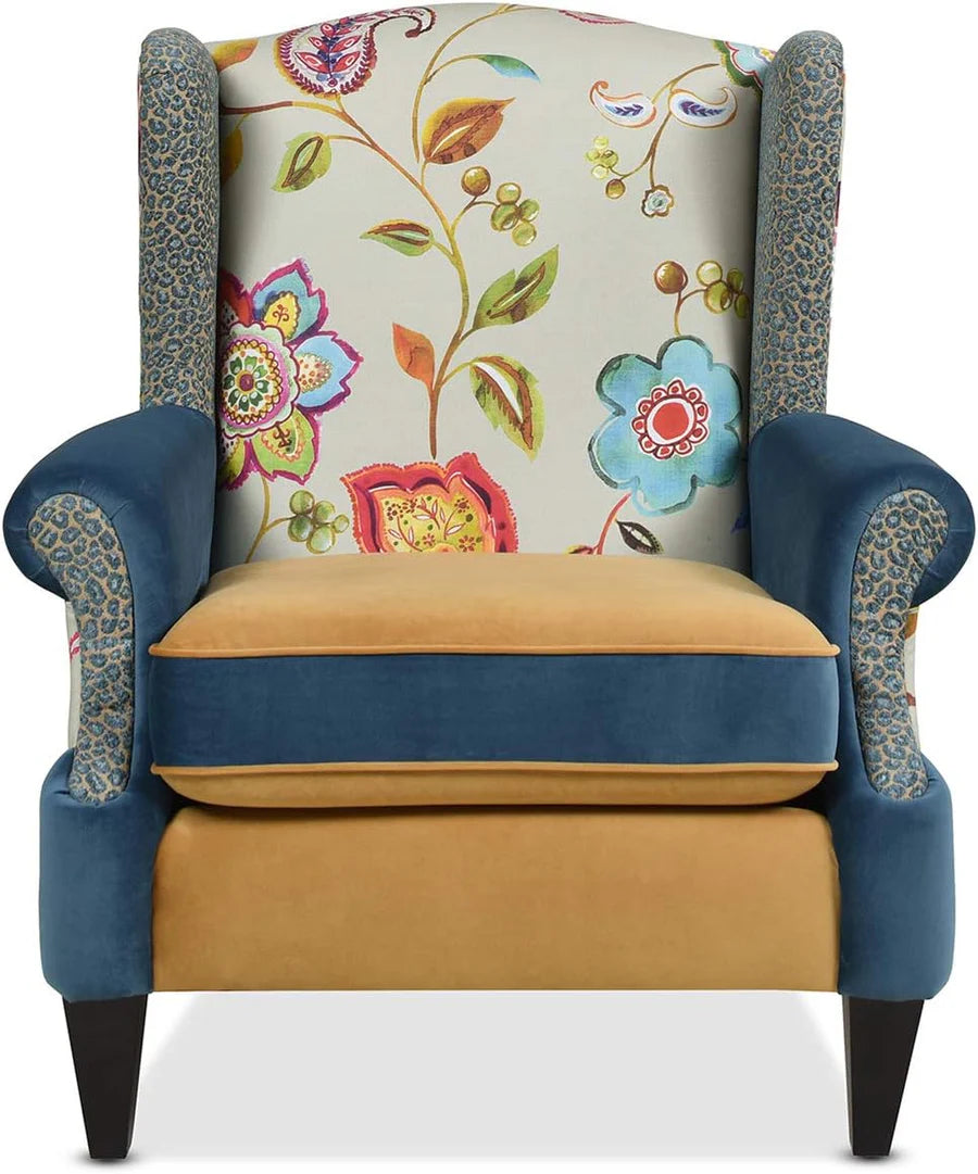 Anya Boho Chic Wingback Accent Chair