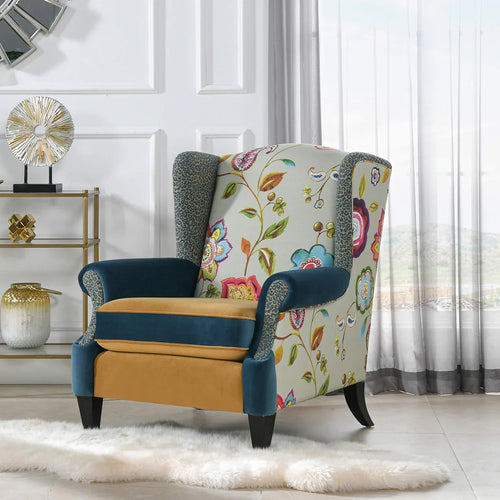 Anya Boho Chic Wingback Accent Chair
