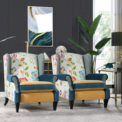 Anya Boho Chic Wingback Accent Chair