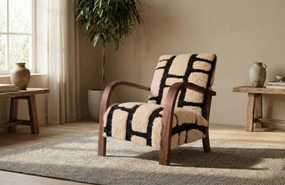Artisan Moroccan Berber Wool Armchair – Handmade Accent Chair