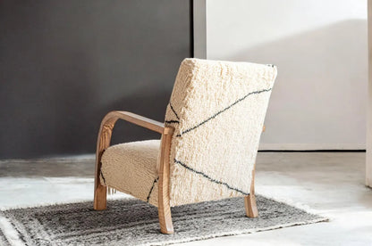 Moroccan Wool Berber Armchair – Handcrafted Artisan Accent Chair