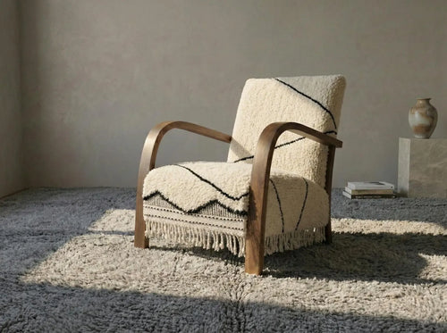 Moroccan Wool Berber Armchair – Handcrafted Artisan Accent Chair