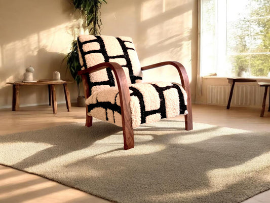 Artisan Moroccan Berber Wool Armchair – Handmade Accent Chair