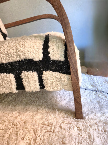 Artisan Moroccan Berber Wool Armchair – Handmade Accent Chair