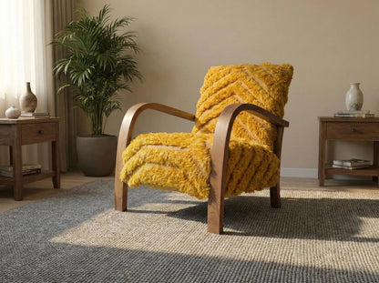 Handmade Moroccan Berber Wool Armchair – Artisan Accent Chair