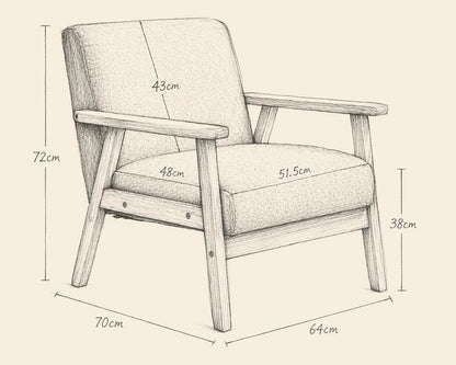 Handmade Wooden Accent Armchair