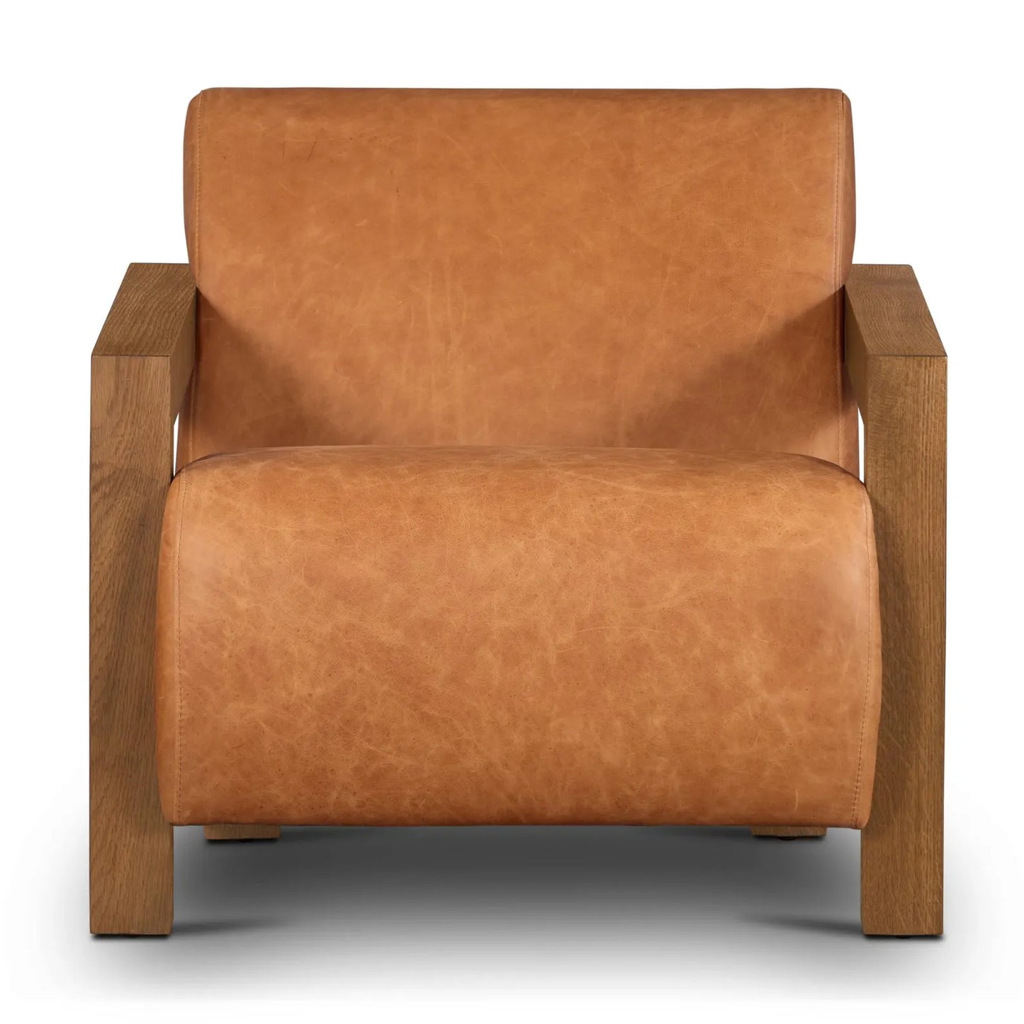 Mid-Century Cognac Leather Lounge Chair