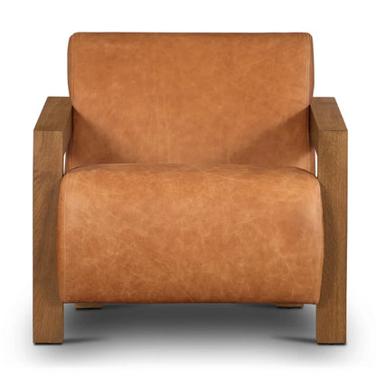 Mid-Century Cognac Leather Lounge Chair