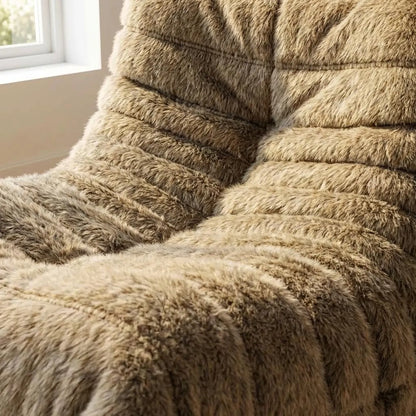 1970s-Inspired Taupe Floor Chair