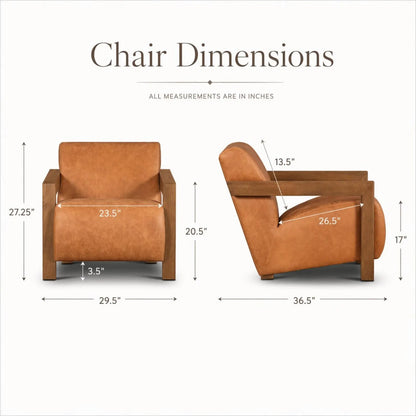 Mid-Century Cognac Leather Lounge Chair